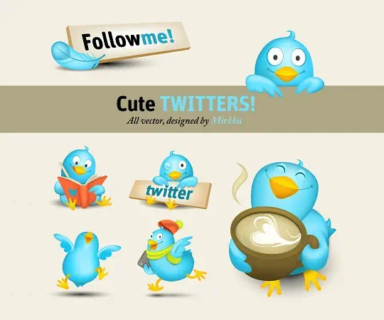 Flavours Icon Set And Cute Tweeters Icon Set