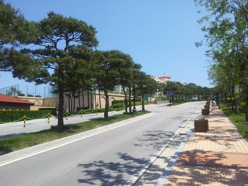 야영장 부근 호텔 진입로