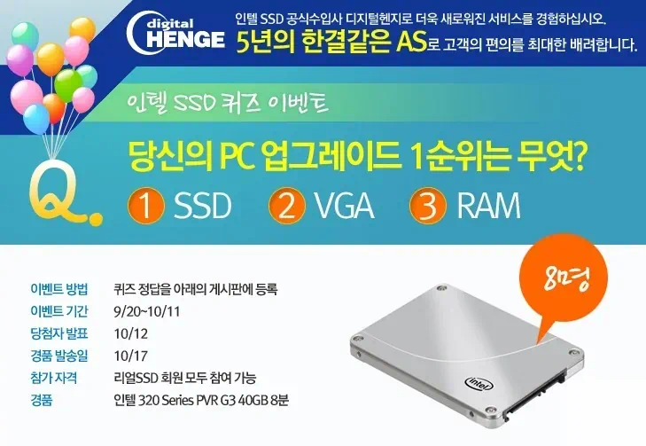 컴퓨터 속도 빠르게 하는 방법은? 인텔 SSD 320 Series PVR 80GB 사용 후기 9 cfile6.uf@1327A04B4E92EFF5282CDD 당신의 PC 업그레이드 1순위는