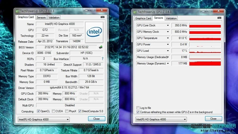 HP 노트북, 스펙터XT 13-2012TU 벤치마크 7 cfile25.uf@14288A335024464C46BABE 인텔 HD 4000