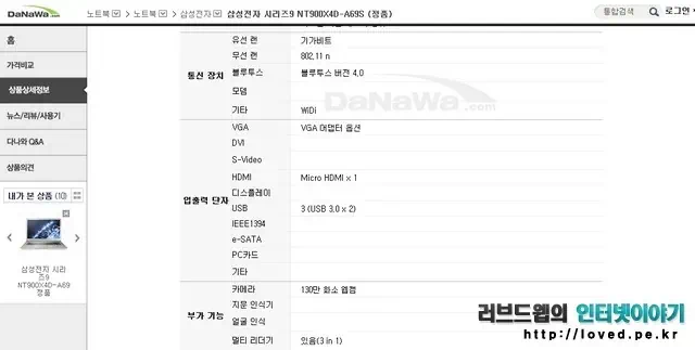 NT900X4D-A69S 스펙