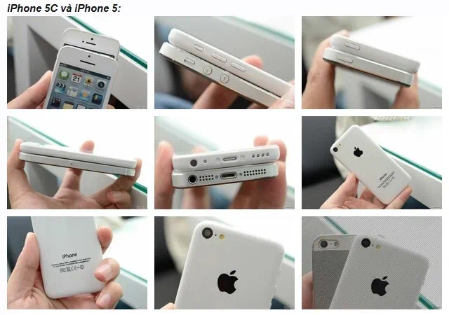 아이폰 5C vs 아이폰 5 비교 사진들