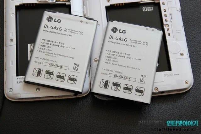 LG 뷰3와 LG G2의 배터리는 호환 사용이 가능하다