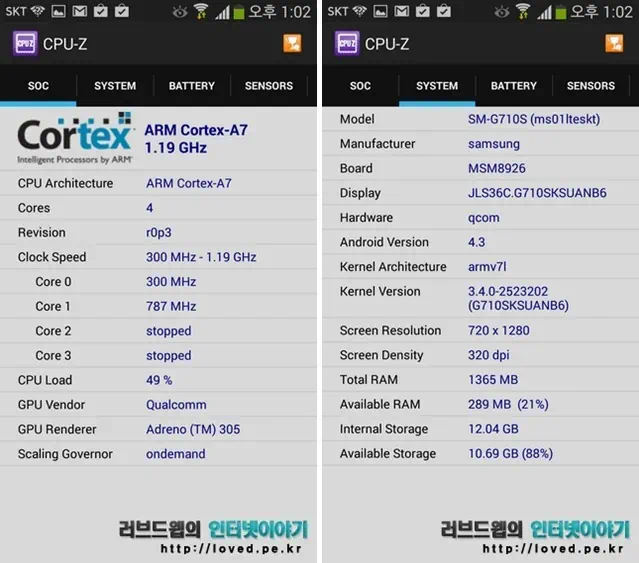 갤럭시 그랜드2 CPU